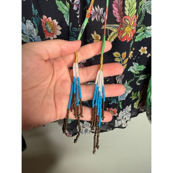 Johnny Was Jade Hortensia Mixed Floral Print Peasant Blouse - Picture 5 of 9